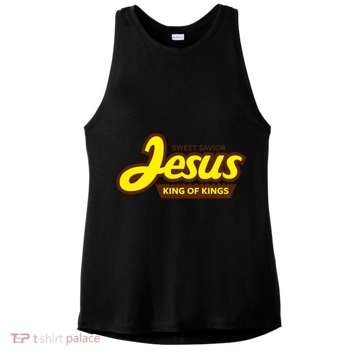 Sweet Savior Jesus King of Kings Ladies PosiCharge Tri-Blend Wicking Tank