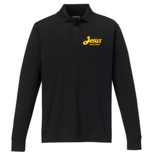 Sweet Savior Jesus King of Kings Performance Long Sleeve Polo