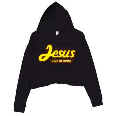 Sweet Savior Jesus King of Kings Crop Fleece Hoodie