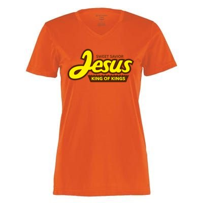 Sweet Savior Jesus King of Kings Women's Momentum V-Neck T-Shirt