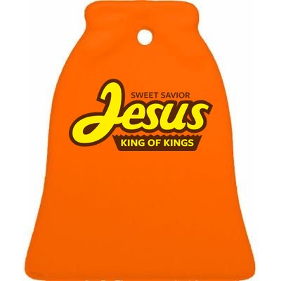 Sweet Savior Jesus King of Kings Ceramic Bell Ornament