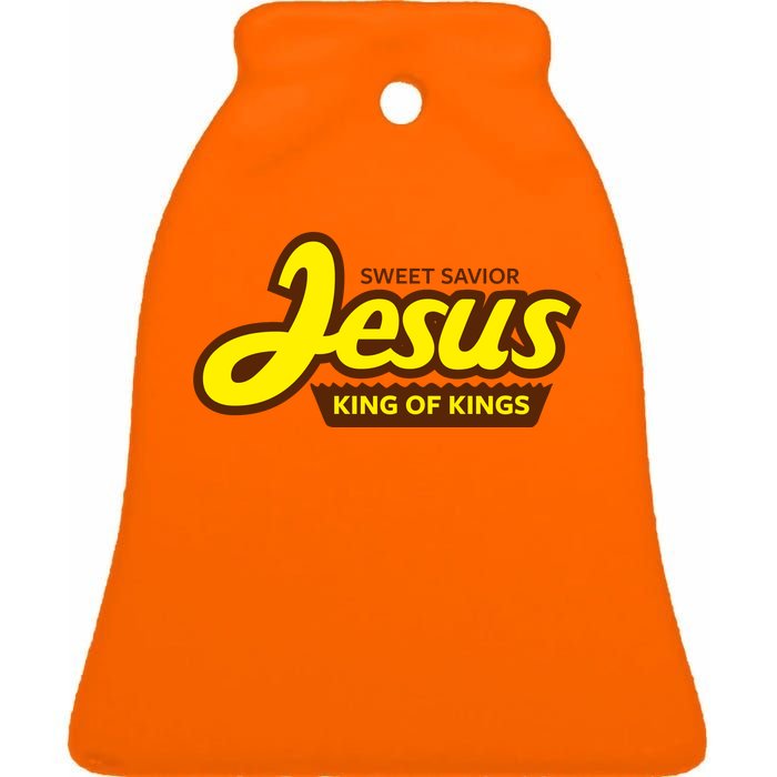 Sweet Savior Jesus King of Kings Ceramic Bell Ornament