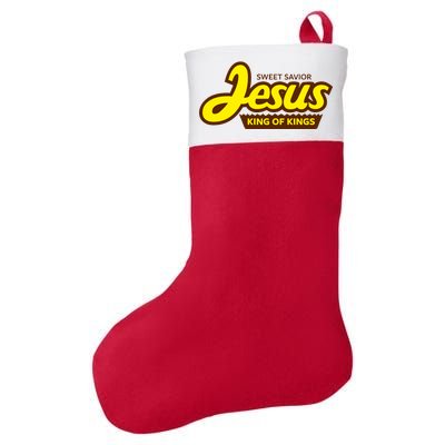 Sweet Savior Jesus King of Kings Felt Holiday Christmas Stocking