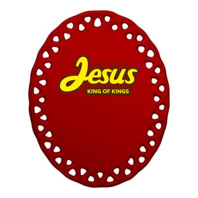 Sweet Savior Jesus King of Kings Ceramic Oval Ornament