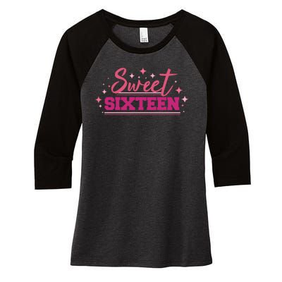 Sweet Sixteen Women's Tri-Blend 3/4-Sleeve Raglan Shirt