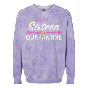 Sweet Sixteen In Quarantine Crown Arrow Colorblast Crewneck Sweatshirt