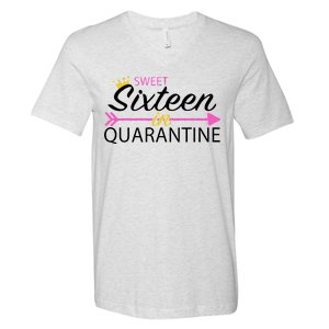 Sweet Sixteen In Quarantine Crown Arrow V-Neck T-Shirt