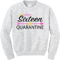 Sweet Sixteen In Quarantine Crown Arrow Kids Sweatshirt