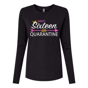 Sweet Sixteen In Quarantine Crown Arrow Womens Cotton Relaxed Long Sleeve T-Shirt