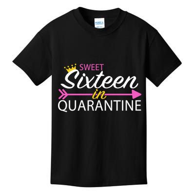 Sweet Sixteen In Quarantine Crown Arrow Kids T-Shirt