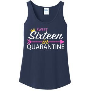 Sweet Sixteen In Quarantine Crown Arrow Ladies Essential Tank