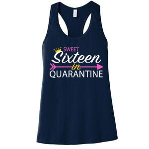 Sweet Sixteen In Quarantine Crown Arrow Women's Racerback Tank