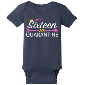 Sweet Sixteen In Quarantine Crown Arrow Baby Bodysuit