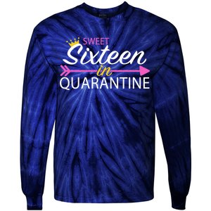 Sweet Sixteen In Quarantine Crown Arrow Tie-Dye Long Sleeve Shirt