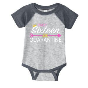 Sweet Sixteen In Quarantine Crown Arrow Infant Baby Jersey Bodysuit