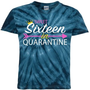 Sweet Sixteen In Quarantine Crown Arrow Kids Tie-Dye T-Shirt