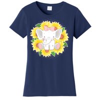 Sweet Sunflower Elephant Women's T-Shirt