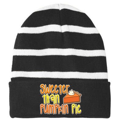 Sweeter Than Pumpkin Pie Striped Beanie with Solid Band