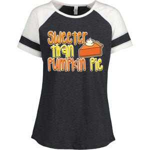 Sweeter Than Pumpkin Pie Enza Ladies Jersey Colorblock Tee