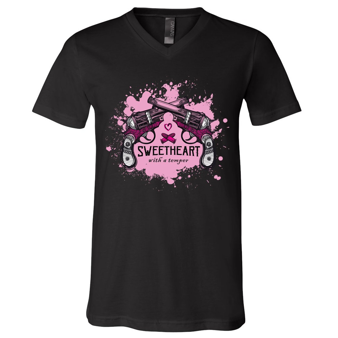Sweetheart With A Temper V-Neck T-Shirt
