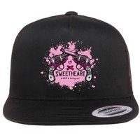 Sweetheart With A Temper Flat Bill Trucker Hat