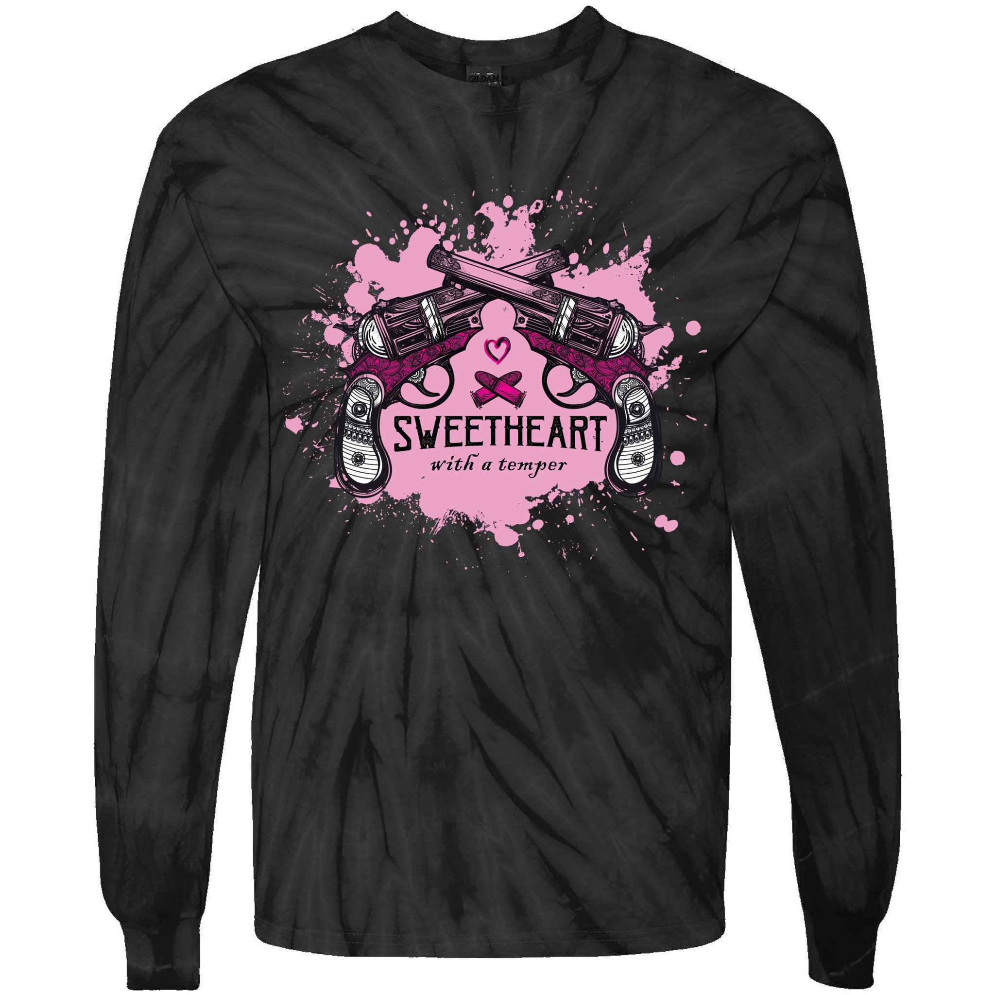 Sweetheart With A Temper Tie-Dye Long Sleeve Shirt