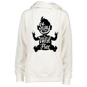 Stay Wild & Free Womens Funnel Neck Pullover Hood