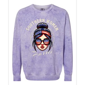 Southern Women For Kamala Harris Walz 2024 Colorblast Crewneck Sweatshirt