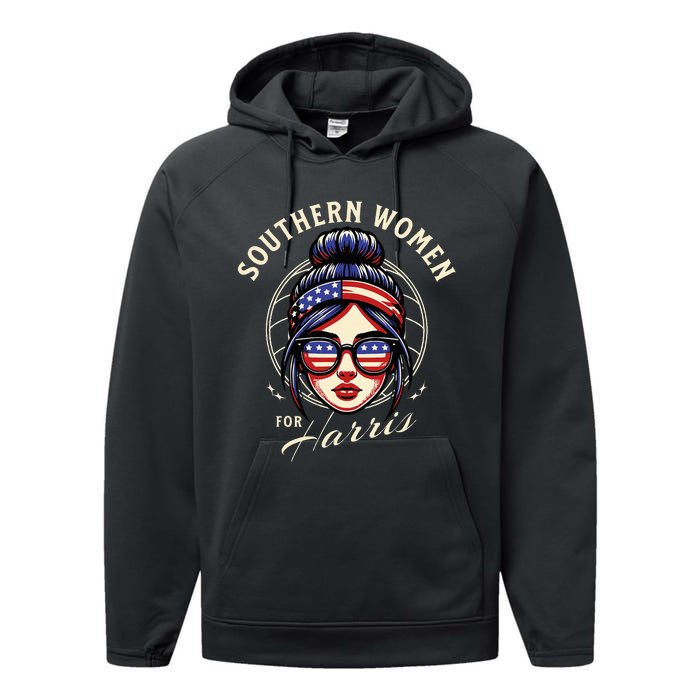 Southern Women For Kamala Harris Walz 2024 Performance Fleece Hoodie