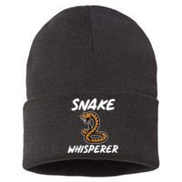 Snake Whisperer Funny Pet Snake For Snake Owners Sustainable Knit Beanie