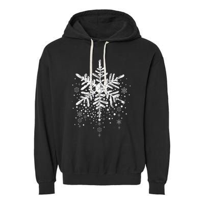 Snowflake Winter Funny Matching Family Christmas Design Garment-Dyed Fleece Hoodie