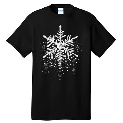 Snowflake Winter Funny Matching Family Christmas Design Tall T-Shirt