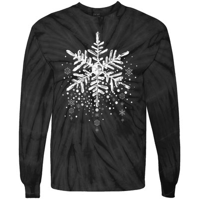 Snowflake Winter Funny Matching Family Christmas Design Tie-Dye Long Sleeve Shirt