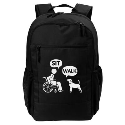 Sit Walk Funny Disabled Wheelchair User & Pet Dog Daily Commute Backpack