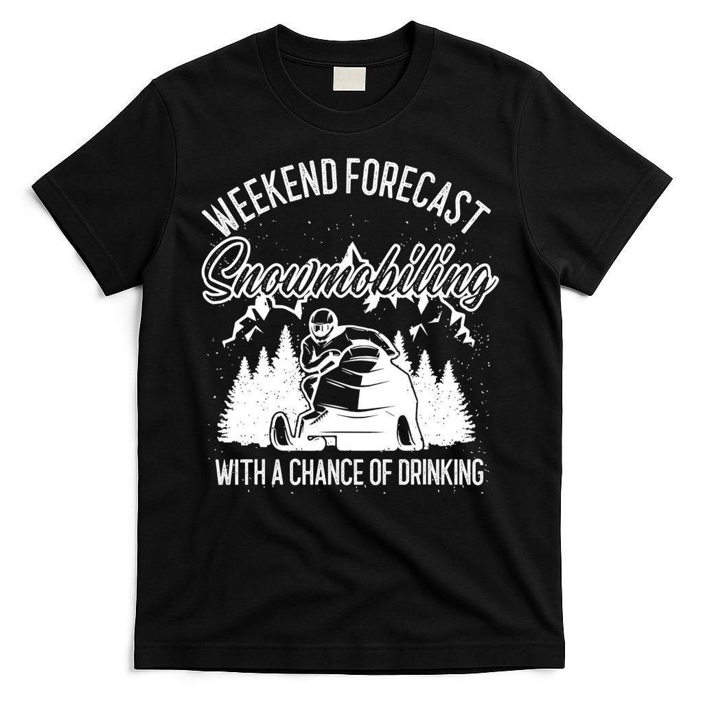 Snowmobile Weekend Forecast Winter Sports Vintage Motor Sled T-Shirt