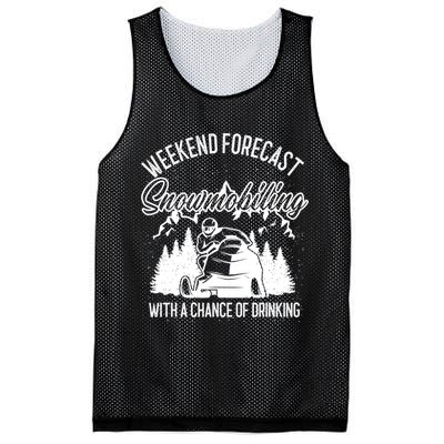 Snowmobile Weekend Forecast Winter Sports Vintage Motor Sled Mesh Reversible Basketball Jersey Tank
