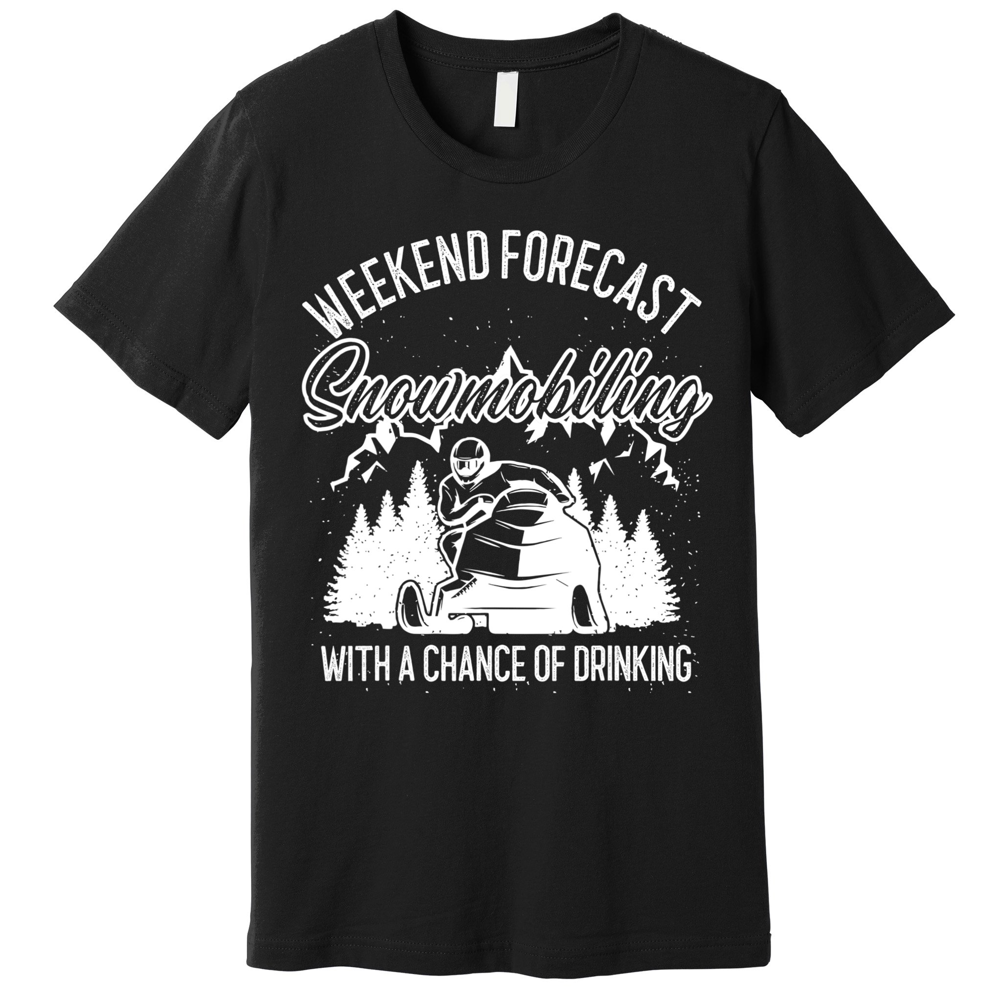 Snowmobile Weekend Forecast Winter Sports Vintage Motor Sled Premium T-Shirt
