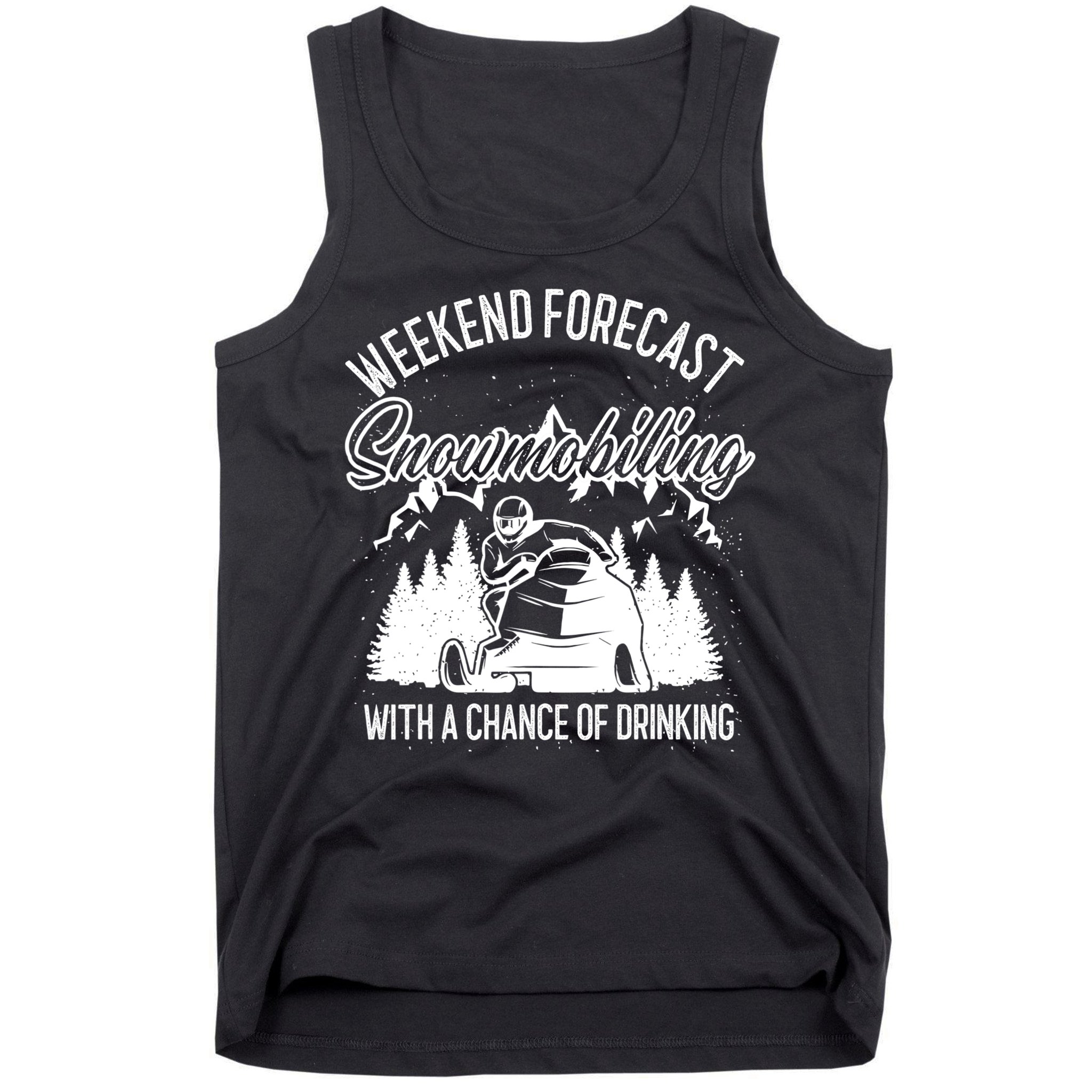 Snowmobile Weekend Forecast Winter Sports Vintage Motor Sled Tank Top