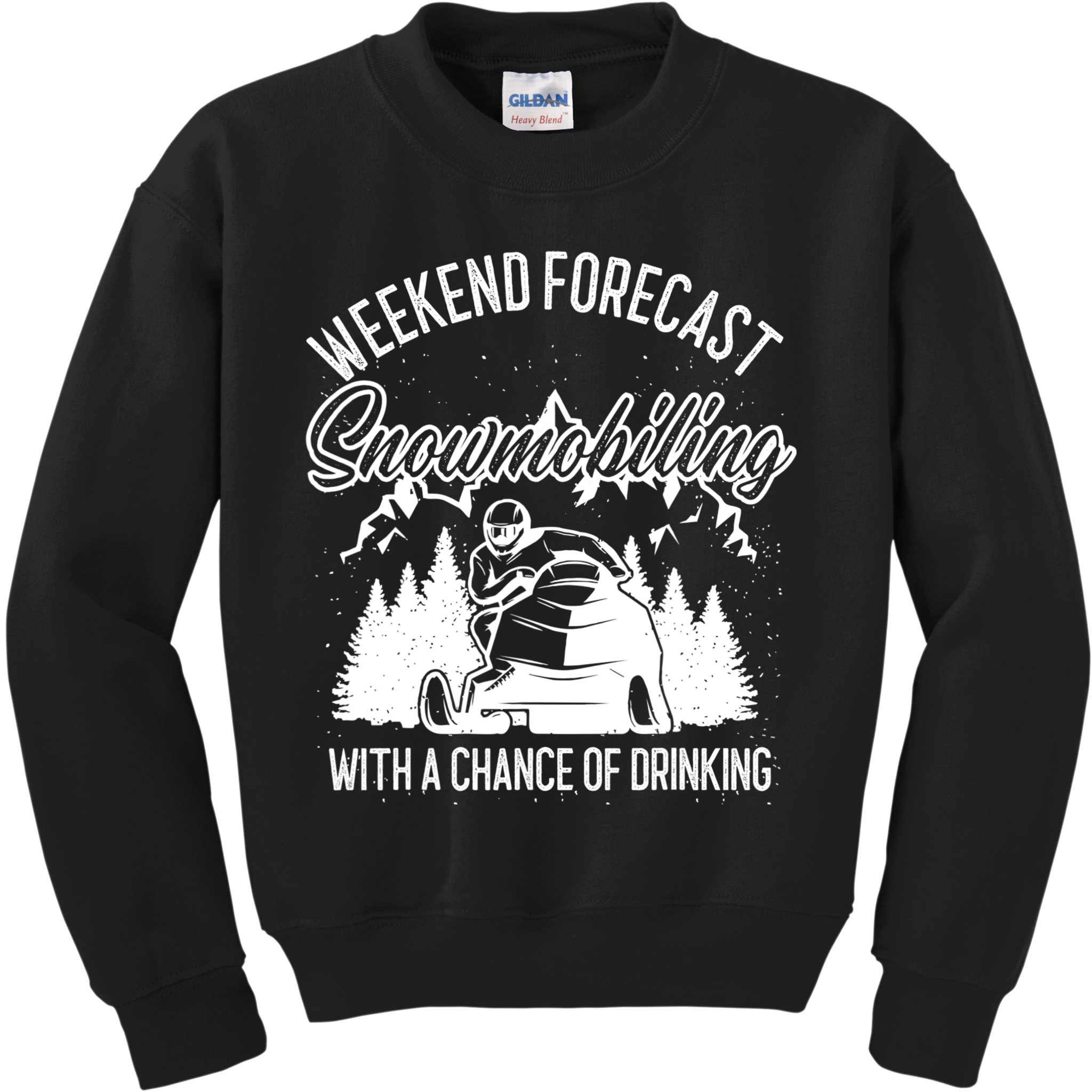 Snowmobile Weekend Forecast Winter Sports Vintage Motor Sled Kids Sweatshirt