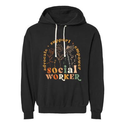 Social Worker Funny Social Work Month Garment-Dyed Fleece Hoodie