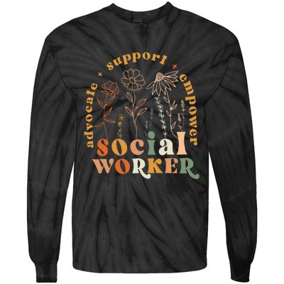 Social Worker Funny Social Work Month Tie-Dye Long Sleeve Shirt