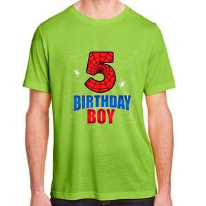 Spider Web Five 5 Years Old 5th Birthday Boy Party Adult ChromaSoft Performance T-Shirt