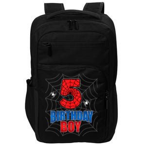 Spider Web Five 5 Years Old 5th Birthday Boy Party Impact Tech Backpack