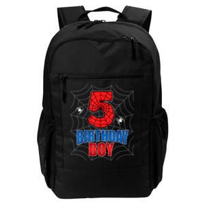 Spider Web Five 5 Years Old 5th Birthday Boy Party Daily Commute Backpack