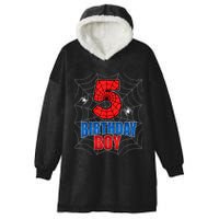 Spider Web Five 5 Years Old 5th Birthday Boy Party Hooded Wearable Blanket