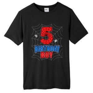 Spider Web Five 5 Years Old 5th Birthday Boy Party Tall Fusion ChromaSoft Performance T-Shirt