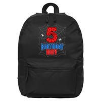 Spider Web Five 5 Years Old 5th Birthday Boy Party 16 in Basic Backpack