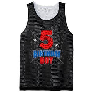 Spider Web Five 5 Years Old 5th Birthday Boy Party Mesh Reversible Basketball Jersey Tank