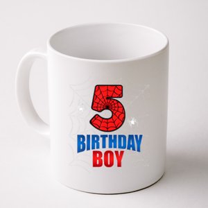 Spider Web Five 5 Years Old 5th Birthday Boy Party Coffee Mug