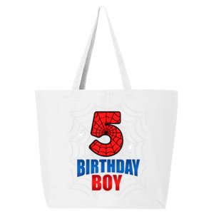 Spider Web Five 5 Years Old 5th Birthday Boy Party 25L Jumbo Tote